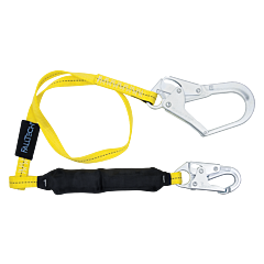 Falltech 8256Lt3 6' Shock Absorbing Lanyard Single Leg, Ft Basic Softpack With Rebar Hook