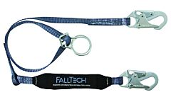 Falltech 82562 6' Shock Absorbing Lanyard Single Leg, Viewpack With Tie-Back D-Rings