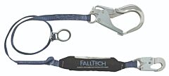 Falltech 825623A 6' Shock Absorbing Lanyard Single Leg, Viewpack With Tie-Back D-Rings