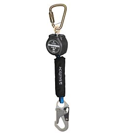 Falltech 72706Sb1 6' Web Mini Srd Single-Leg, Steel Carabiner, Steel Snap Hook