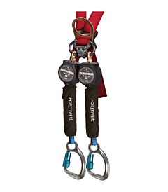 Falltech 72706Tb6 6' Web Mini Srd Twin-Leg Steel Carab/Clip, Alum Captive-Eye Carabiners