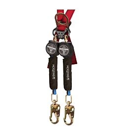Falltech 72706Tb2 6' Web Mini Srd Twin-Leg Steel Carabiner/Clip, Steel Swivel Snap Hooks