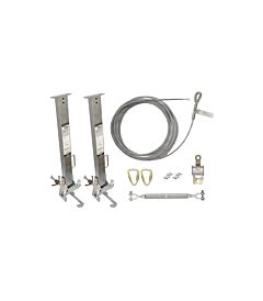 Falltech 6036012 60' Steelgrip Temporary Cable Horizontal Lifeline System With 2 Stanchions For 4" To 12"