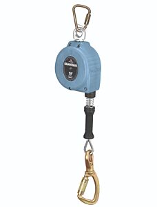 Falltech 83709Sb7 9' Cable Srl Steel Carabiner, Load-Indicating Swivel Snap Hook