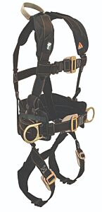 Falltech 8084L Arc Flash Nylon Construction Harness, Belted Fbh Large Dorsal Loop, Hip Ds Mb Legs/Mb Chest With Leather