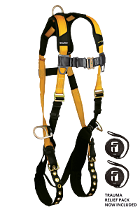 Falltech 7023 Journeyman Flex Standard Harness, Non-Belted Fbh Unifit Steel 3D Tb Legs Mb Chest