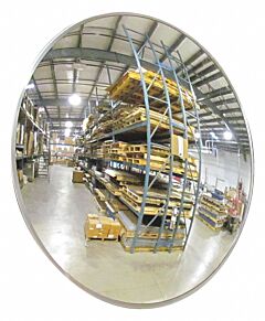 Se-Kure Scvi-18Z-Sb 18" Diameter Indoor Safety Border Convex Mirror With Hardboard Back, Z Bracket
