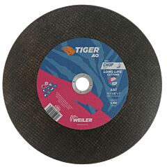 Weiler 57092 Tiger® Ao Type 1 Chop Saw Large Cutting Wheel, 14 In Dia X 3/32 In, 1 In Arbor Hole, A36T
