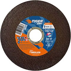 Weiler 58006 Tiger® Zirc Thin Cutting Wheel, 5 In Dia, 1 Mm Thick, 7/8 In Arbor, 60 Grit