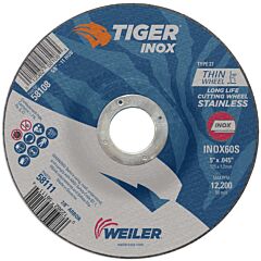 Weiler 58111 Tiger® Inox Grinding Wheel, 5 In X .045 In , 7/8 Ah