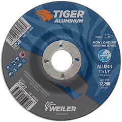 Weiler 58227 Aluminum Combo Wheels, 5 In Dia., 7/8 In Arbor, Type 27, 24 Grit, Alum. Oxide