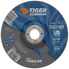 Weiler 58229 Aluminum Combo Wheels, 6 In Dia., 7/8 In Arbor, Type 27, 24 Grit, Alum. Oxide