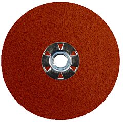 Weiler 69888 Tiger® Ceramic Resin Fiber Disc, 5 In Dia, 5/8 In-11 Unc Arbor, 36 Grit