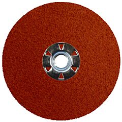 Weiler 69889 Tiger® Ceramic Resin Fiber Disc, 5 In Dia, 5/8 In-11 Unc Arbor, 50 Grit