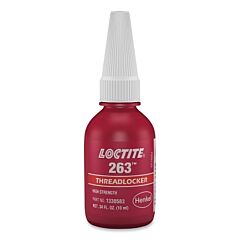 Loctite 1330583 263 High Strength Red Threadlocker, 10 Ml, 1 In Thread, Bottle