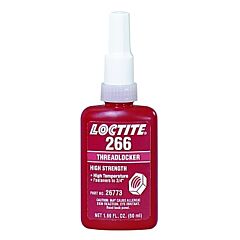 Loctite 232329 266 Threadlocker, High Strength/High Temperature, 50 Ml, Up To 3/4 In Thread, Red-Orange
