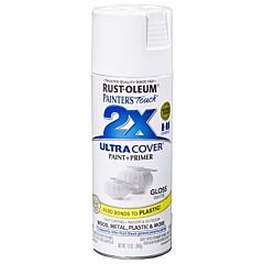 Rust-Oleum® 249090 Painter'S Touch 2X Ultra Cover Ultra Cover Gloss Spray Paints, 12 Oz, White