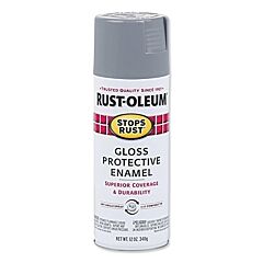 Rust-Oleum® 7786830 Stops Rust® Protective Enamel Spray Paint, 12 Oz, Aerosol Can, Smoke Gray, Gloss Finish