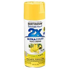 Rust-Oleum® 249092 Painter'S Touch® 2X Ultra Cover® Gloss Spray Paint, 12 Oz, Aerosol Can, Sun Yellow, Gloss