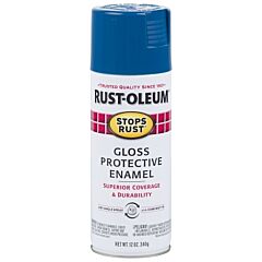 Rust-Oleum® 7727830 Stops Rust® Protective Enamel Spray Paint, 12 Oz, Aerosol Can, Royal Blue, Gloss Finish