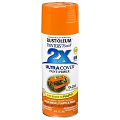 Rust-Oleum® 249095 Painter'S Touch 2X Ultra Cover Ultra Cover Gloss Spray Paint, 12Oz, Real Orange