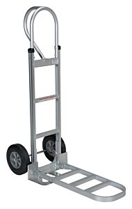 Vestil Apht-500A-Hr Aluminum P Handle Truck With Hard Rubber Wheels 18-1/2 In. X 18-1/2 In. X 52-1/2 In. 500 Lb. Capacity