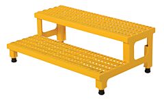 Vestil Asp-36 Steel Adjustable Step Mate Stand 2 Step 22-7/8 In. X 36-3/16 In. X 15-1/4 In. 500 Lb. Capacity Yellow