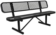 Vestil Ben-Mx-72-Bk Steel Bench Expanded Metal 72", Black