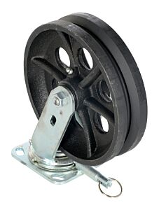 Vestil Ahs-2/4-V Cast Iron Swivel V-Groove Casters 8 In. X 2 In. For Steel Gantry Cranes 2,000 Lb. To 4,000 Lb. Capacity