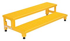 Vestil Asp-48 Steel Adjustable Step Mate Stand 2 Step 22-7/8 In. X 48-1/2 In. X 15-1/4 In. 500 Lb. Capacity Yellow