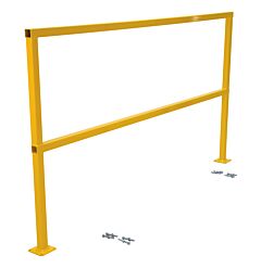 Vestil Sq-108-Hwr Steel Safety Handrail With Hardware 110-1/2" X 4" X 44", Yellow