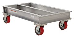 Vestil Acp-4042-20 Aluminum Channel Dolly 40 In. X 42 In. Deck With Poly-On-Steel Casters 2,000 Lb. Capacity Silver
