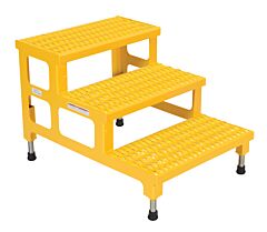 Vestil Asp-24-3 Steel Adjustable Step Mate Stand 3 Step 33-7/8 In. X 23-13/16 In. X 22-1/4 In. 500 Lb. Capacity Yellow