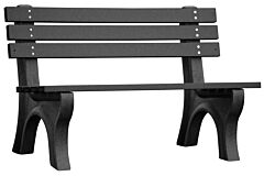 Vestil Ben-Pecb-48-Bkbk Recycled Plastic Economy Backed Bench 48", Black Legs And Black Seat