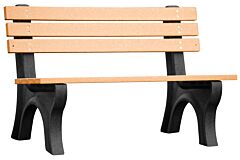 Vestil Ben-Pecb-48-Bkcd Recycled Plastic Economy Backed Bench 48", Black Legs And Cedar Seat