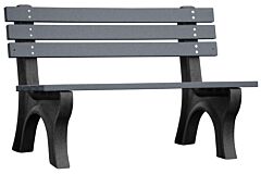 Vestil Ben-Pecb-48-Bkch Recycled Plastic Economy Backed Bench 48", Black Legs And Charcoal Seat