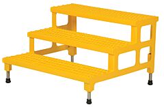 Vestil Asp-36-3 Steel Adjustable Step Mate Stand 3 Step 33-7/8 In. X 36-3/16 In. X 22-1/4 In. 500 Lb. Capacity Yellow