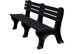 Vestil Ben-Pecb-72-Bkbk Recycled Plastic Economy Backed Bench 72", Black Legs And Black Seat