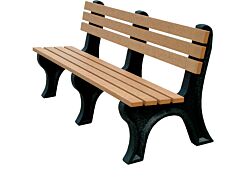 Vestil Ben-Pecb-72-Bkcd Recycled Plastic Economy Backed Bench 72", Black Legs And Cedar Seat