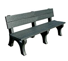 Vestil Ben-Ptdb-72-Bkbk Recycled Plastic Traditional Backed 72", Black Leg And 72", Black Seat