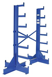 Vestil Bar-R-84-S Steel Single Sided Bar Stock Tree Starter Unit 7 Levels 500 Lb. Capacity, Per Arm Blue