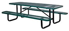 Vestil Pt-Mx-3072-Gn Steel Picnic Table Expanded Metal Rectangle Top 30" X 72" Green