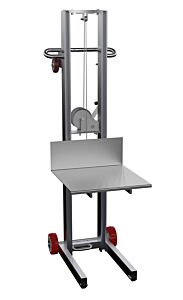Vestil Allw-2020-Fw Aluminum Lite Load Lift With Winch And Fixed Wheels 20 In. X 20 In. Platform 400 Lb. Capacity Silver