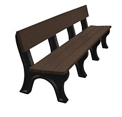 Vestil Ben-Plmb-96-Bkbn Recycled Plastic Landmark Backed Bench 96", Black Legs And Brown Seat