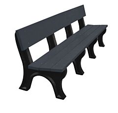 Vestil Ben-Plmb-96-Bkch Recycled Plastic Landmark Backed Bench 96", Black Legs And Charcoal Seat