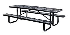 Vestil Pt-Mx-3096-Bk Steel Picnic Table Expanded Metal Rectangle Top 30" X 96", Black