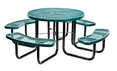 Vestil Pt-Mx-Rt-46-Gn Steel Picnic Table Expanded Metal Round Top 46" X 46" Green