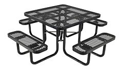Vestil Pt-Mx-St-46-Bk Steel Picnic Table Expanded Metal Square Top 46" X 46", Black