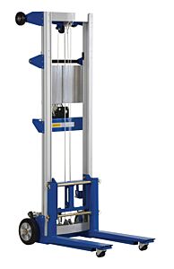 Vestil A-Lift-R-Hp Aluminum/Steel Fixed Straddle Manual Hand Winch Lift Trucks 400 Lb. Capacity Silver/Blue
