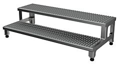 Vestil Asp-48-A Aluminum Adjustable Step Mate Stand 2 Step 22-3/4" X 48-1/8" X 14-1/2" 500 Lb. Capacity, Silver